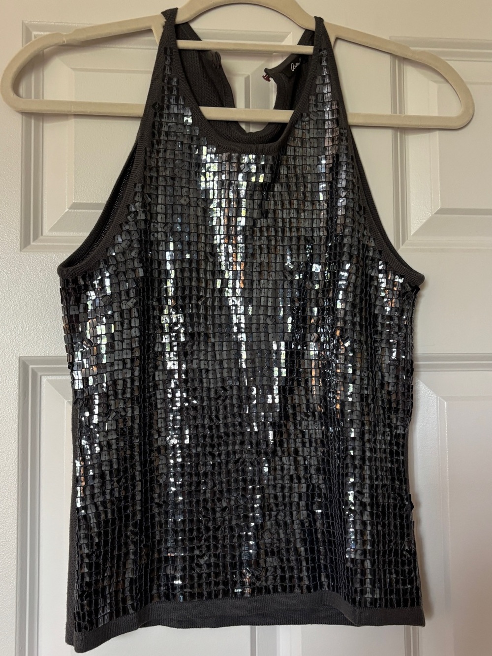 Arden B Black Sequin Halter-Style Tank